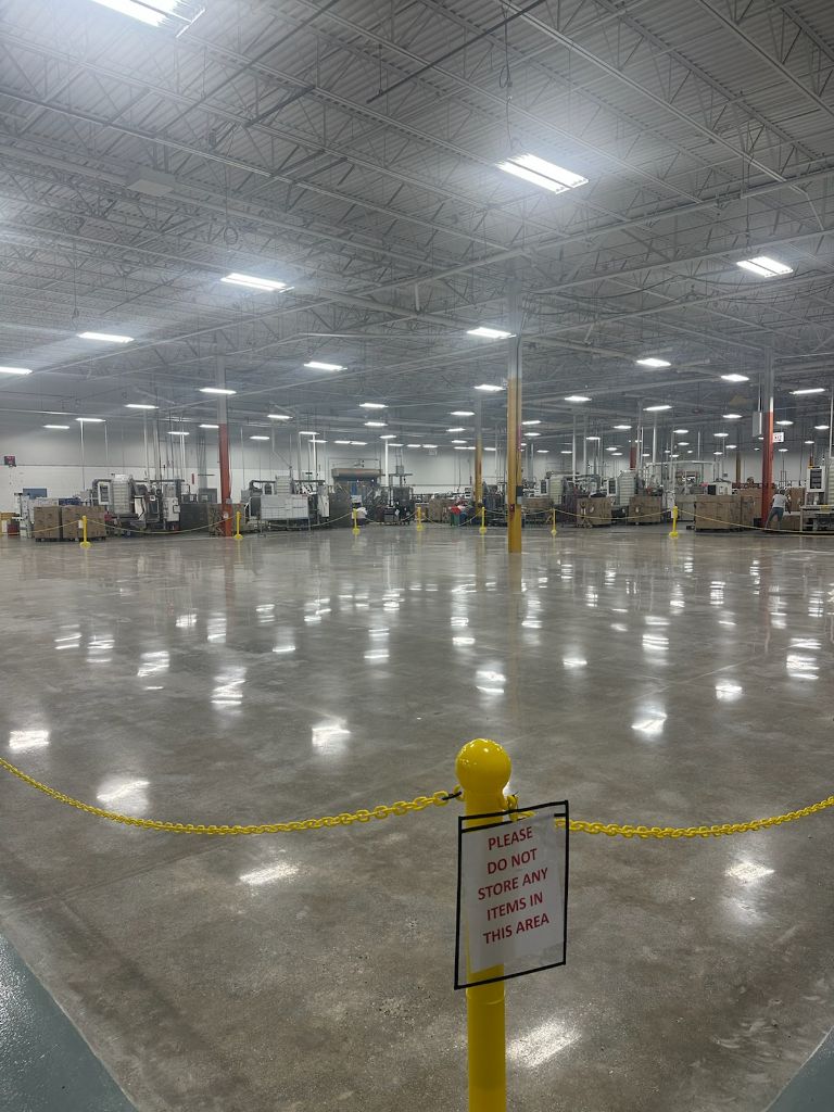 Production facility polished concrete floor — Dover, DE